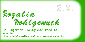 rozalia wohlgemuth business card