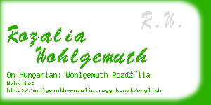rozalia wohlgemuth business card